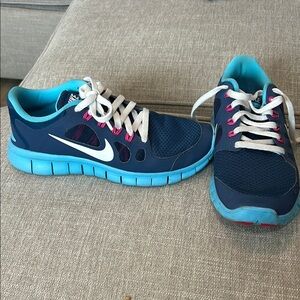 Kids Blue and Pink Athletic Shoes